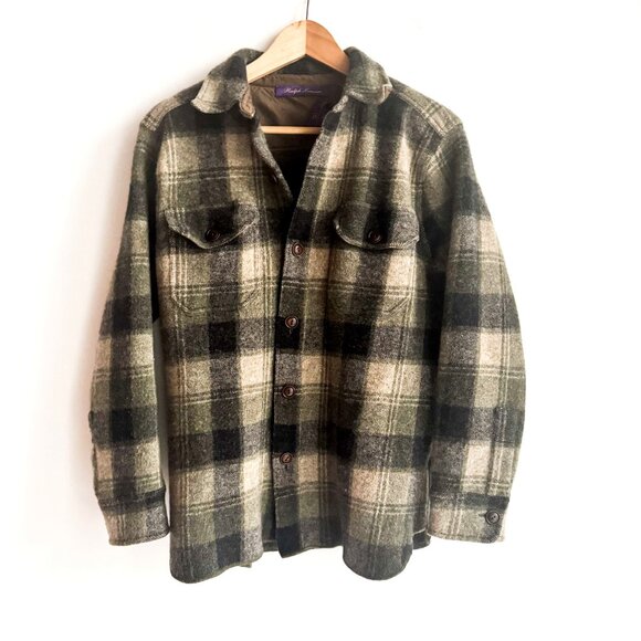 Ralph Lauren Purple Label 50th Anniversary Wool Cashmere Plaid Shacket  M - Picture 10 of 10